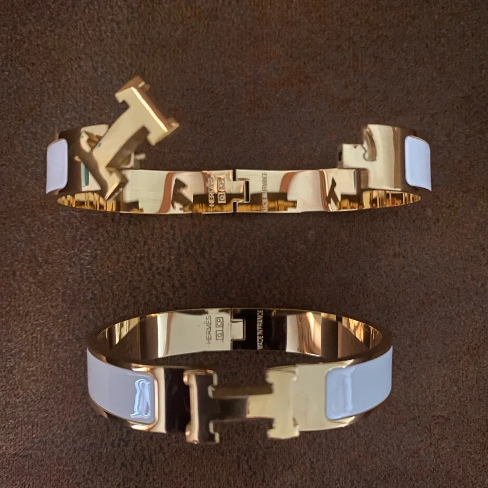 Gold and White Wearable Bracelet